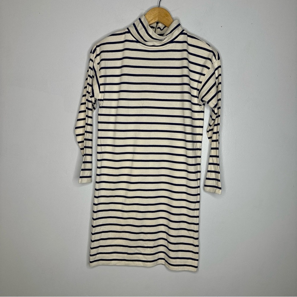 Vineyard Vines Dress Women XXS‎ White Blue Striped Shirt Turtleneck Knit CP
